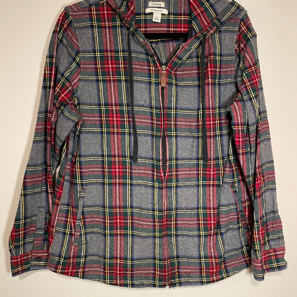 L.L. Bean Multicolor Plaid Zip Hoodie